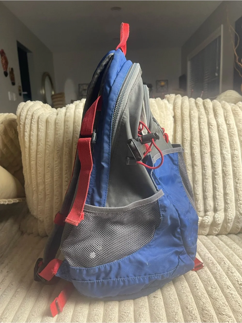 Eddie Bauer Blue, Gray and Red Trailhead Backpack